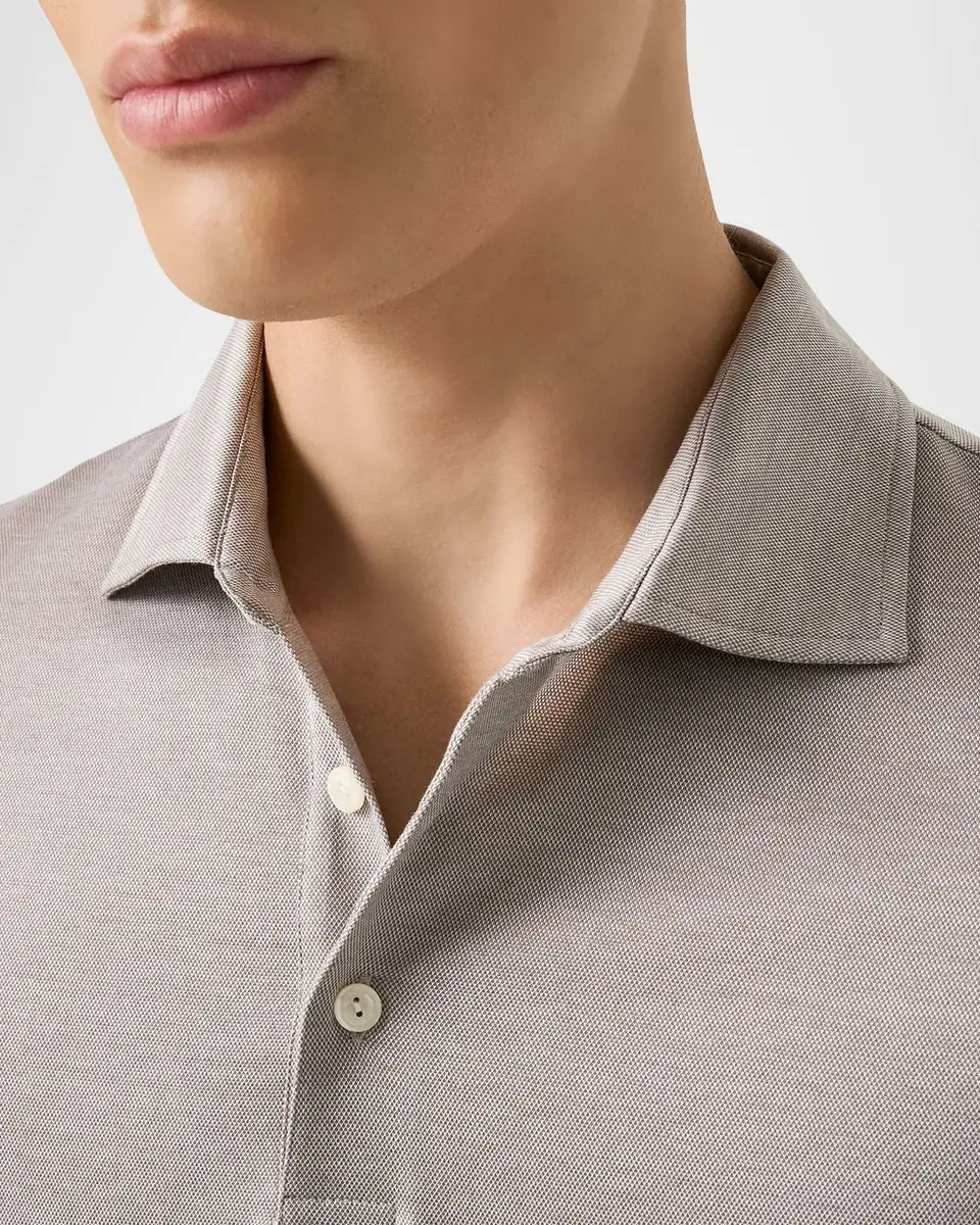 Eton Men's Filo di Scozia Cotton Jaquard Polo Shirt | Thumbnail 4 Eton Men's Filo di Scozia Cotton Jaquard Polo Shirt | Thumbnail 4