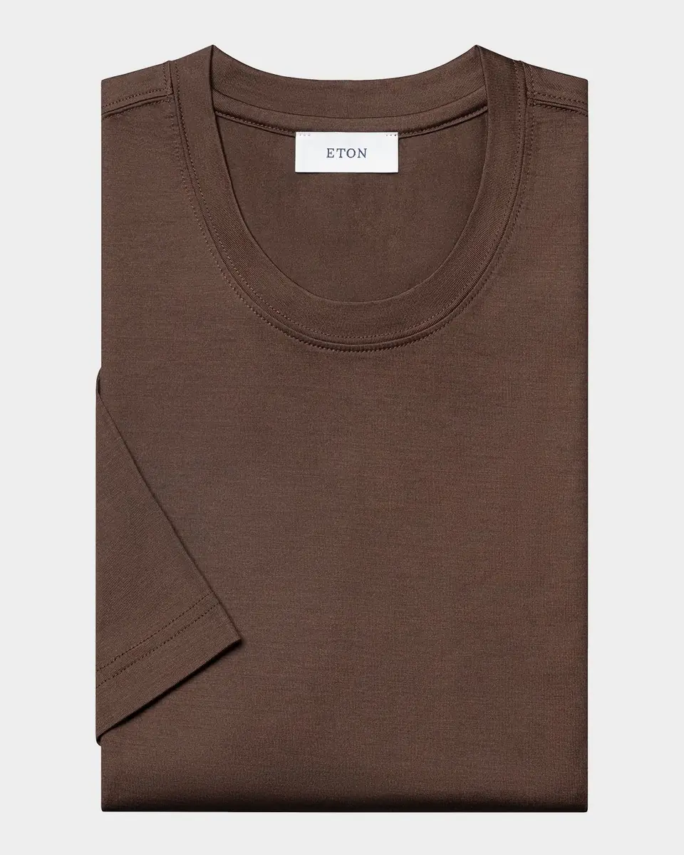 Eton Men's Cotton and Silk Solid Crewneck T-Shirt | Thumbnail 2 Eton Men's Cotton and Silk Solid Crewneck T-Shirt | Thumbnail 2