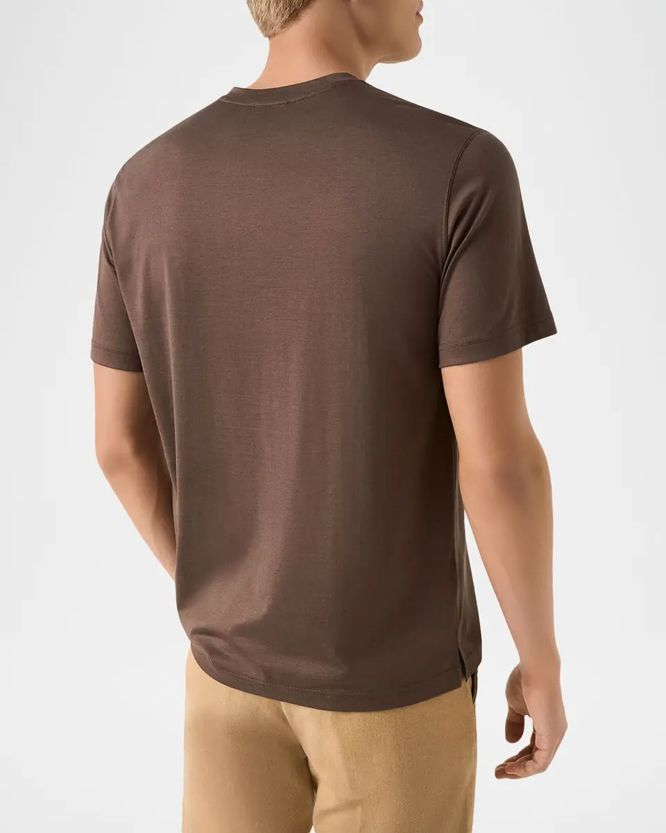 Eton Men's Cotton and Silk Solid Crewneck T-Shirt | Thumbnail 3 Eton Men's Cotton and Silk Solid Crewneck T-Shirt | Thumbnail 3