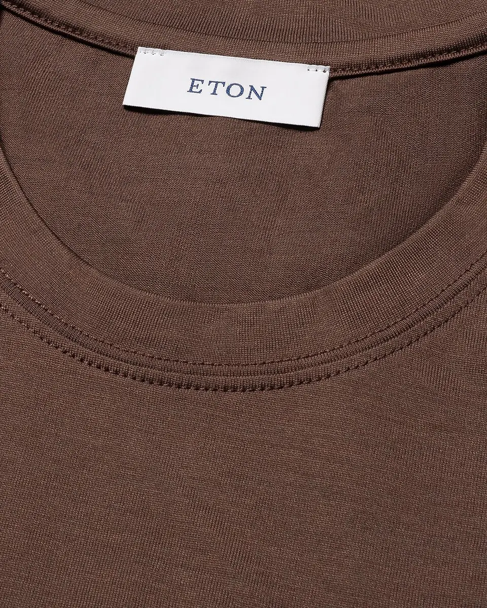 Eton Men's Cotton and Silk Solid Crewneck T-Shirt | Thumbnail 6 Eton Men's Cotton and Silk Solid Crewneck T-Shirt | Thumbnail 6