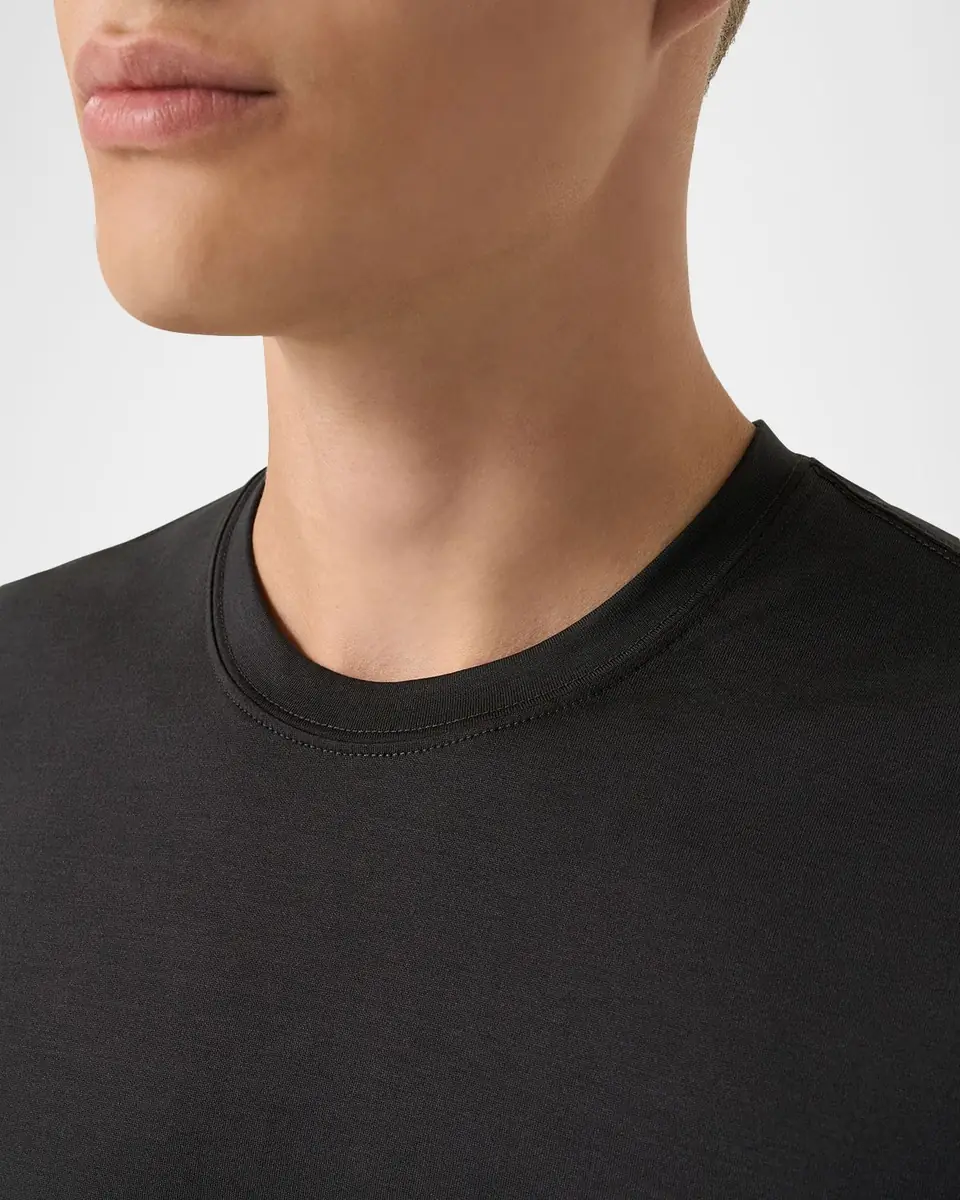 Eton Men's Cotton and Silk Solid Crewneck T-Shirt | Thumbnail 5 Eton Men's Cotton and Silk Solid Crewneck T-Shirt | Thumbnail 5