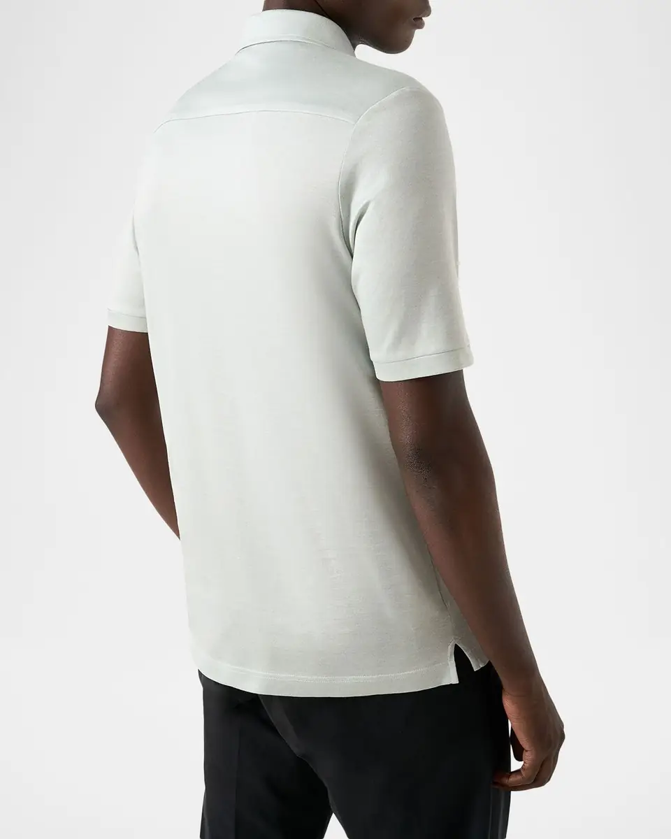 Eton Men's Filo di Scozia Cotton Jaquard Polo Shirt | Thumbnail 2 Eton Men's Filo di Scozia Cotton Jaquard Polo Shirt | Thumbnail 2