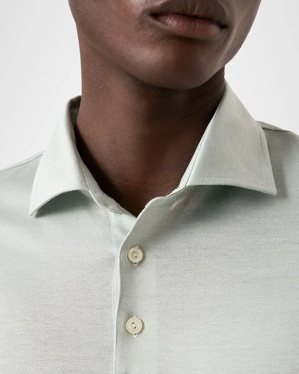 Eton Men's Filo di Scozia Cotton Jaquard Polo Shirt | Thumbnail 4 Eton Men's Filo di Scozia Cotton Jaquard Polo Shirt | Thumbnail 4
