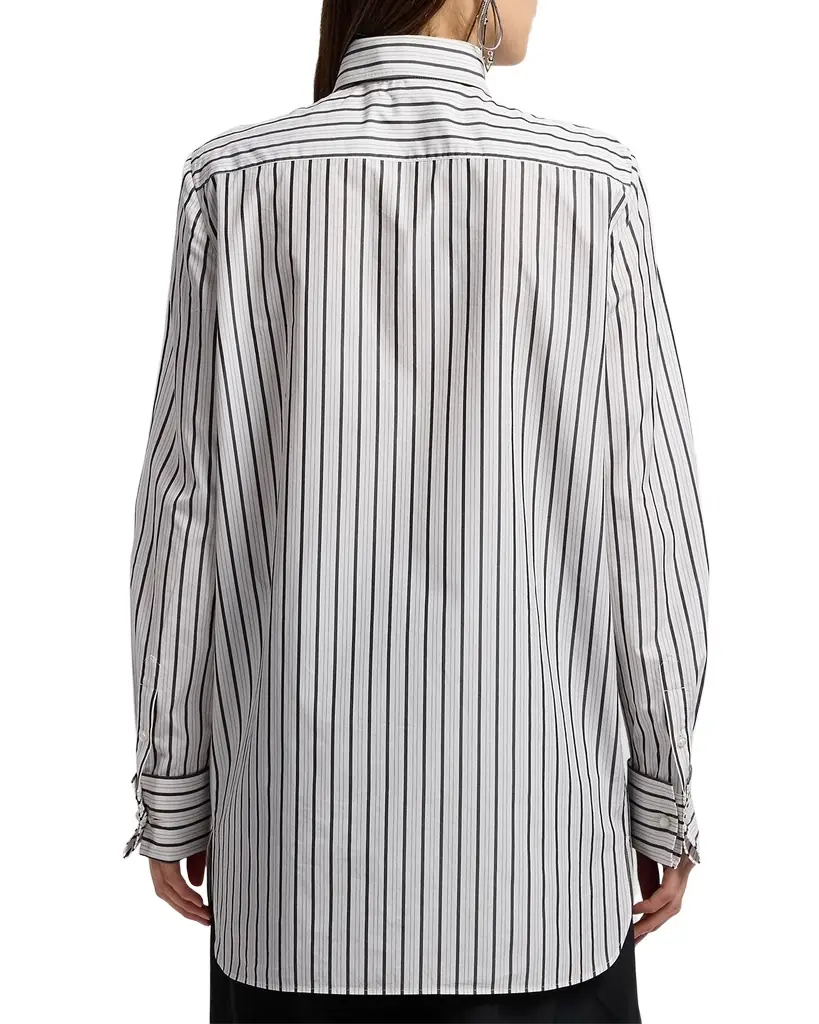 Ralph Lauren Collection Striped Cotton Poplin Bib-Front Shirt | Image 1 Ralph Lauren Collection Striped Cotton Poplin Bib-Front Shirt | Image 1