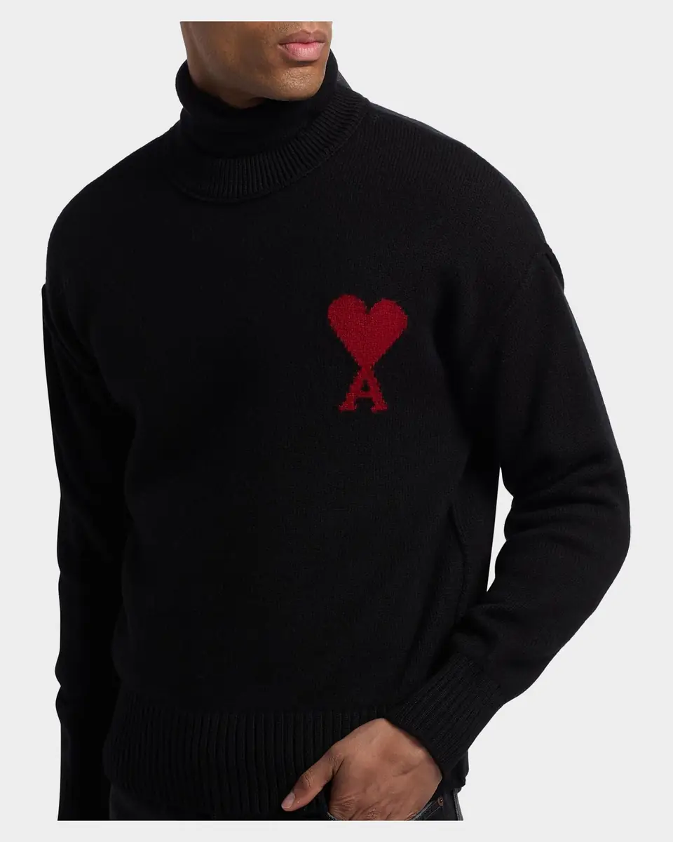 AMI PARIS Men's Ami De Coeur Wool Knit Crewneck Sweater | Thumbnail 5