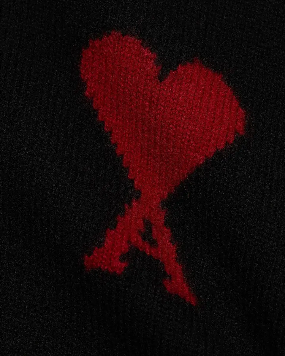 AMI PARIS Men's Ami De Coeur Wool Knit Crewneck Sweater | Thumbnail 6