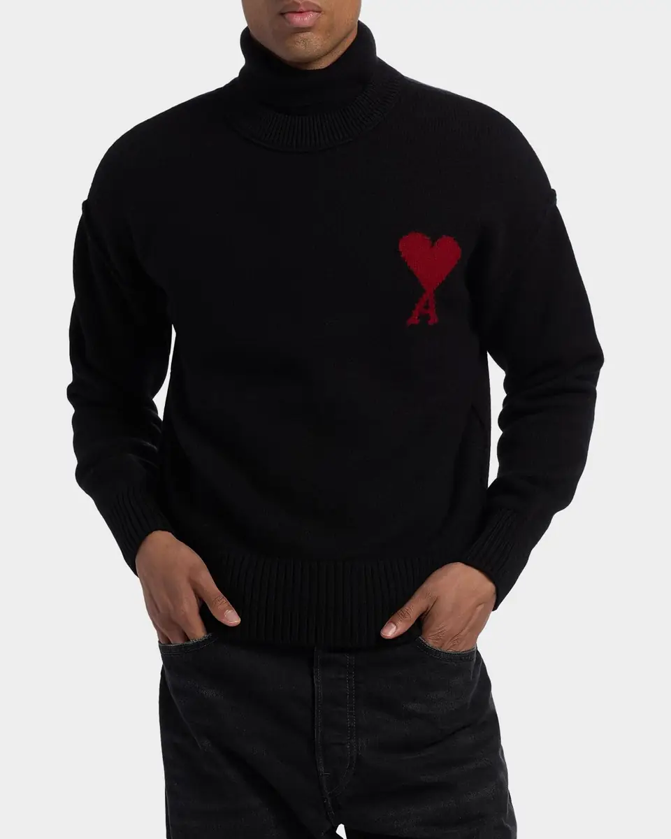 AMI PARIS Men's Ami De Coeur Wool Knit Crewneck Sweater | Thumbnail 7