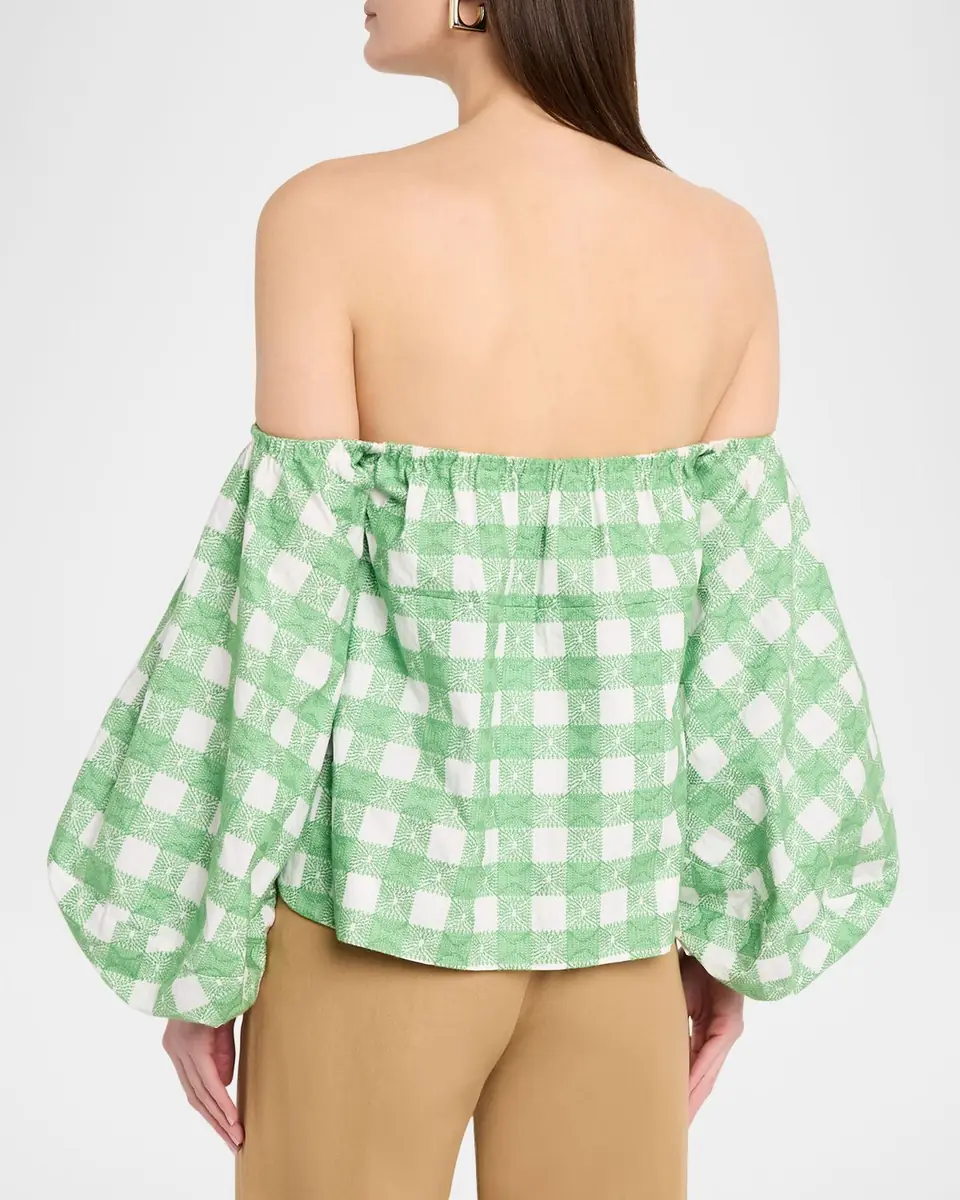 Rosie Assoulin Balloon-Sleeve Empire Off-The-Shoulder Top | Thumbnail 3 Rosie Assoulin Balloon-Sleeve Empire Off-The-Shoulder Top | Thumbnail 3