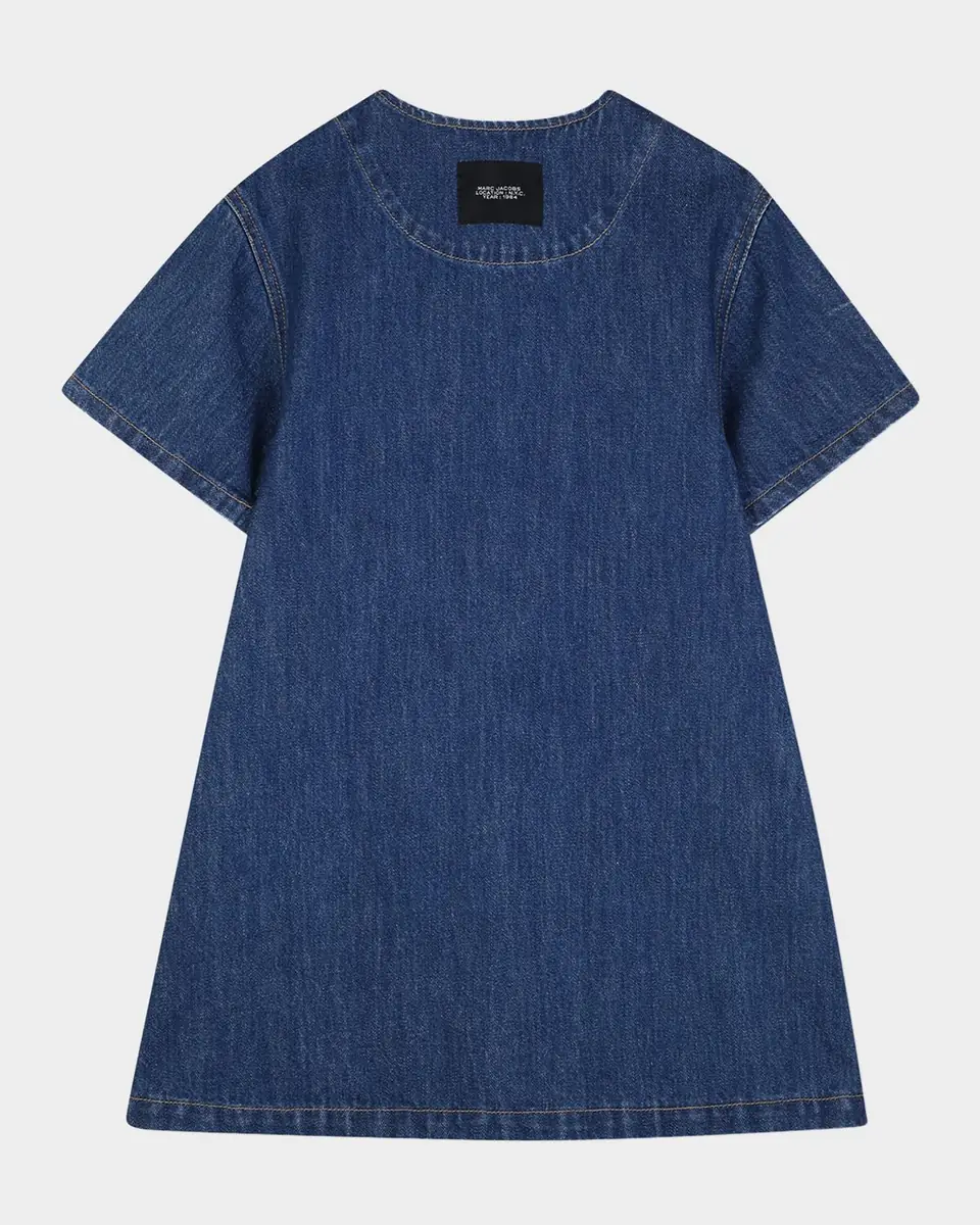 Marc Jacobs Girl's The Sequin Daisy Denim Dress, Size 4-6 | Thumbnail 3 Marc Jacobs Girl's The Sequin Daisy Denim Dress, Size 4-6 | Thumbnail 3