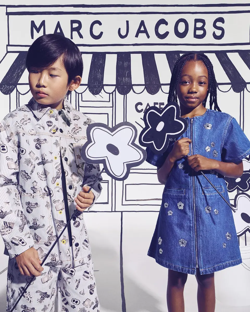 Marc Jacobs Girl's The Sequin Daisy Denim Dress, Size 4-6 | Thumbnail 5 Marc Jacobs Girl's The Sequin Daisy Denim Dress, Size 4-6 | Thumbnail 5