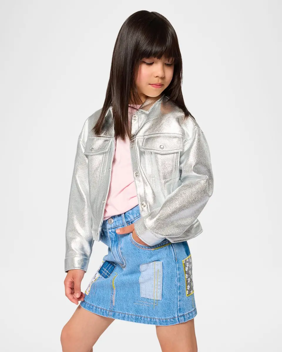 Marc Jacobs Girl's Patchwork Mini Denim Skirt, Size 4-6 | Thumbnail 2