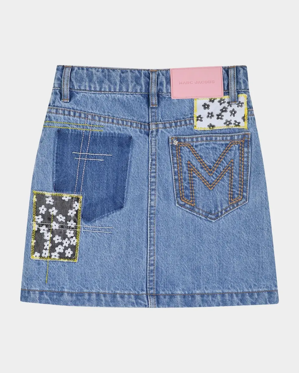 Marc Jacobs Girl's Patchwork Mini Denim Skirt, Size 4-6 | Thumbnail 3