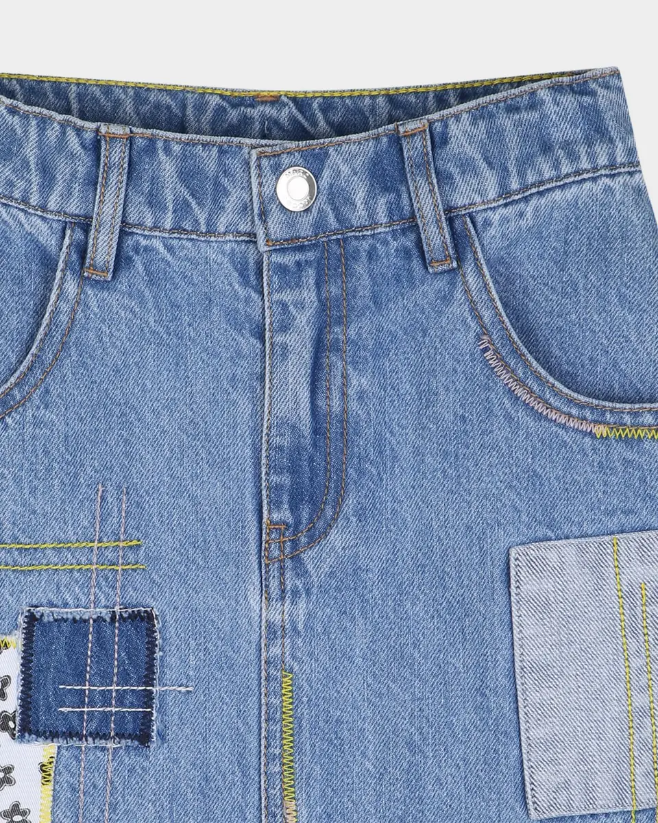 Marc Jacobs Girl's Patchwork Mini Denim Skirt, Size 4-6 | Thumbnail 4