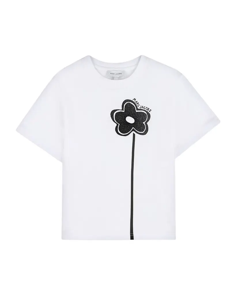 Marc Jacobs Girl's Glittered Daisy Short-Sleeved T-Shirt, Size 4-6 | Image 1 Marc Jacobs Girl's Glittered Daisy Short-Sleeved T-Shirt, Size 4-6 | Image 1