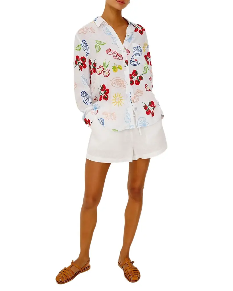 Rails x Giadzy Charli Antipasti Long-Sleeve Linen Shirt | Image 1 Rails x Giadzy Charli Antipasti Long-Sleeve Linen Shirt | Image 1