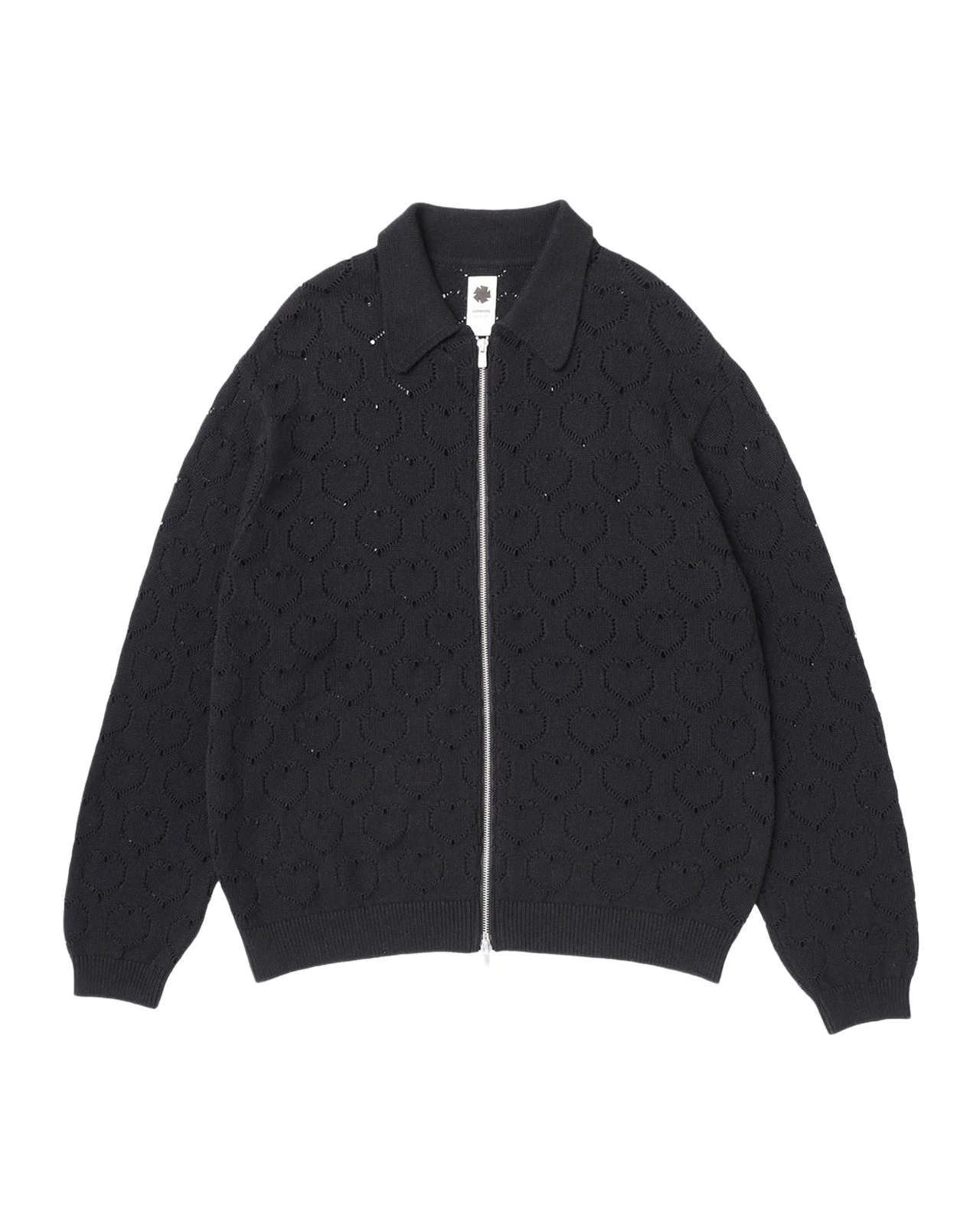 vowels Men's Eyelet Knit Zip-Up Blouson