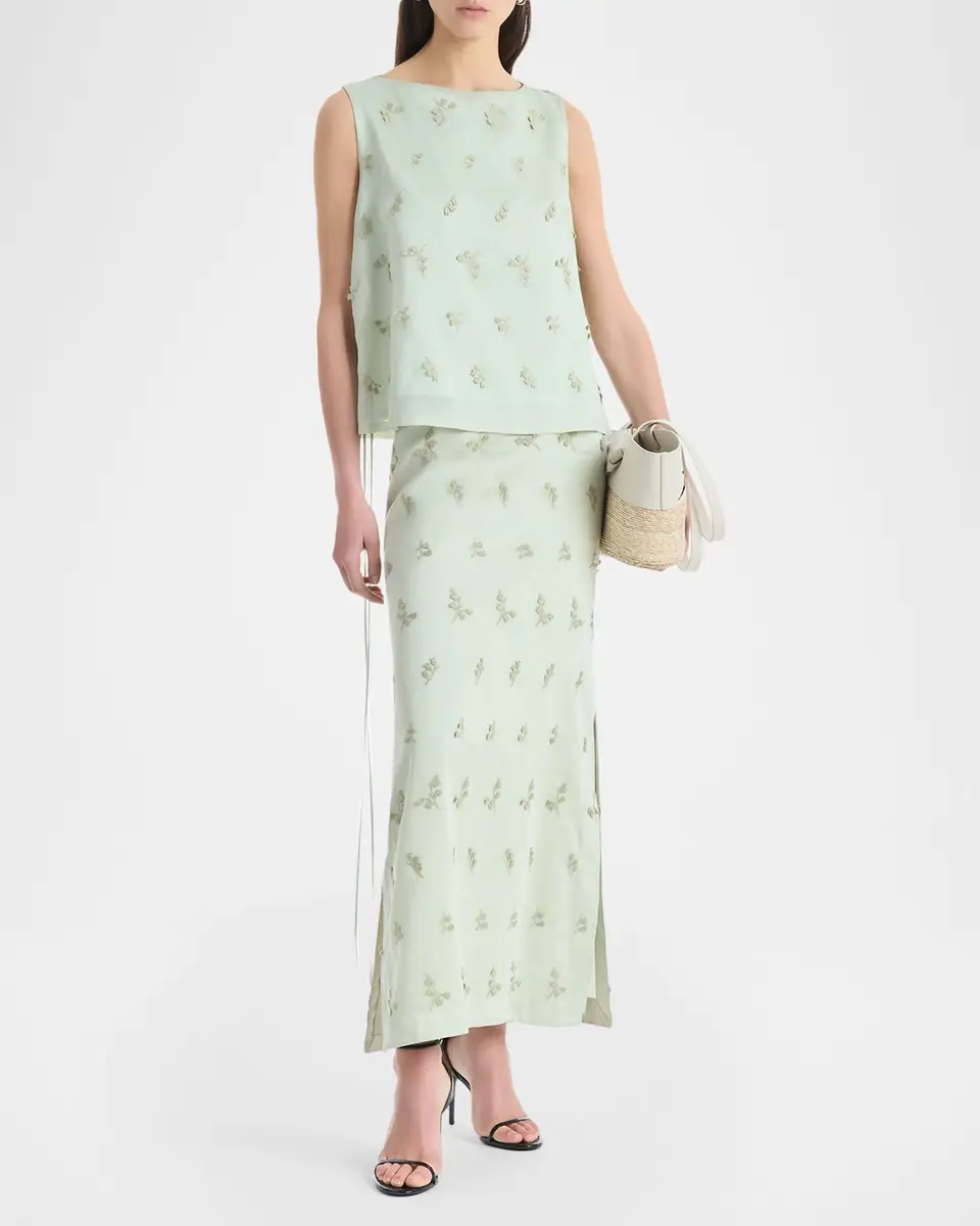 Altuzarra Siggi Embroidered Side-Tie Top | Thumbnail 2 Altuzarra Siggi Embroidered Side-Tie Top | Thumbnail 2