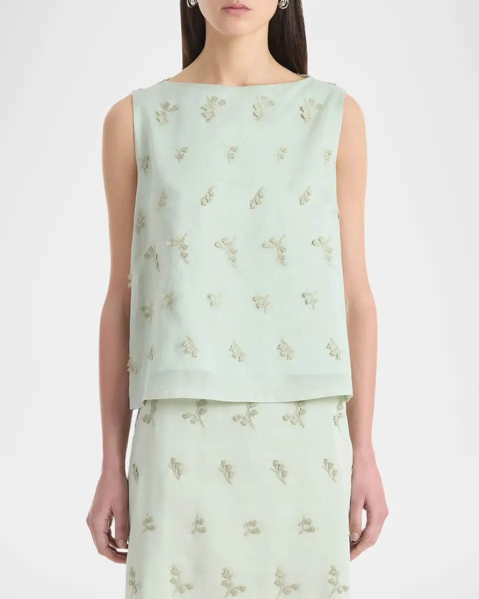 Altuzarra Siggi Embroidered Side-Tie Top | Thumbnail 4 Altuzarra Siggi Embroidered Side-Tie Top | Thumbnail 4
