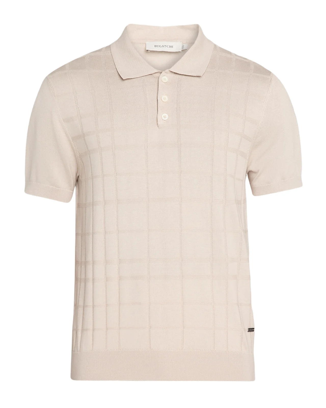 Men's Textured Grid Short-Sleeve Polo Sweater