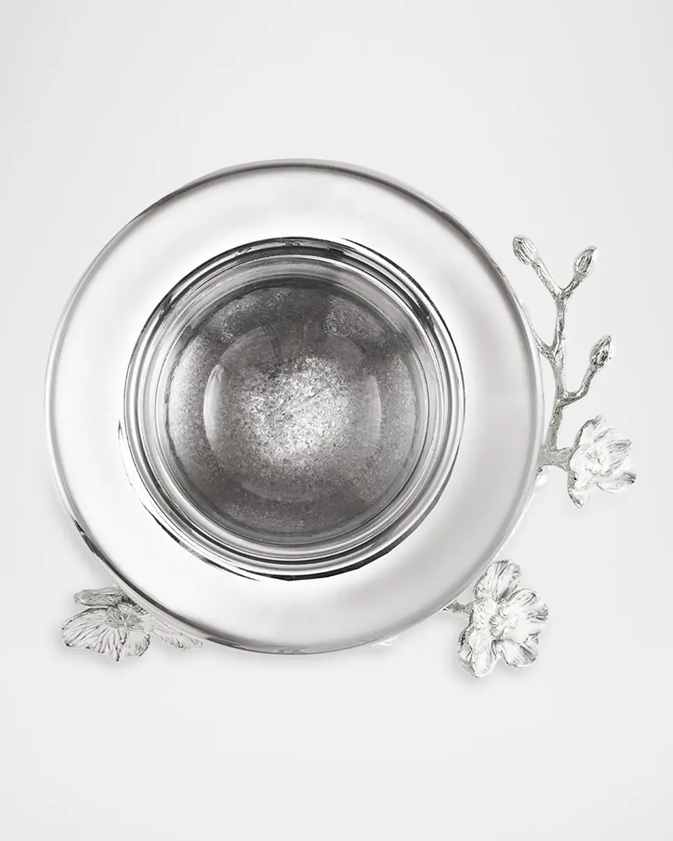 Michael Aram Silver Orchid Caviar Dish with Spoon | Thumbnail 4 Michael Aram Silver Orchid Caviar Dish with Spoon | Thumbnail 4