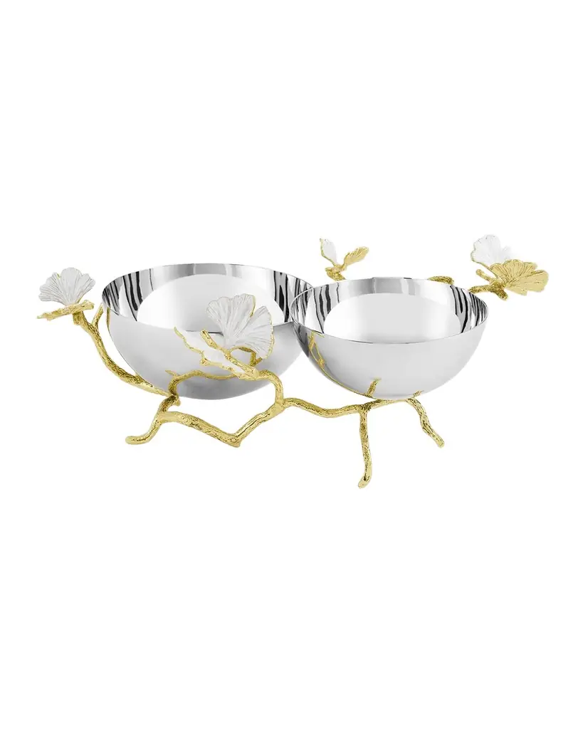 Michael Aram Butterfly Gingko Gold Double Dish