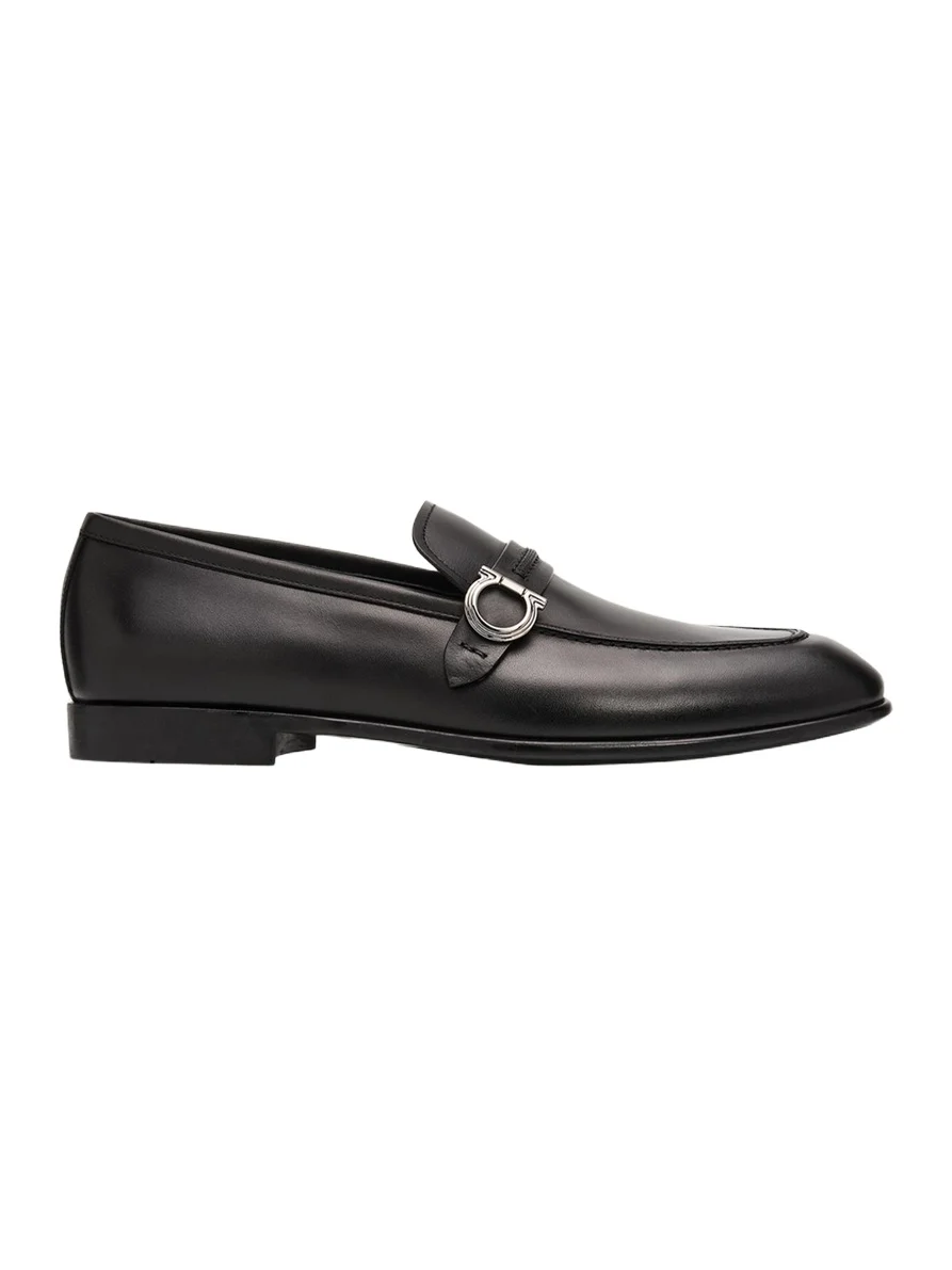Ferragamo Men's Terence Calfskin Gancini Saddle-Strap Loafers