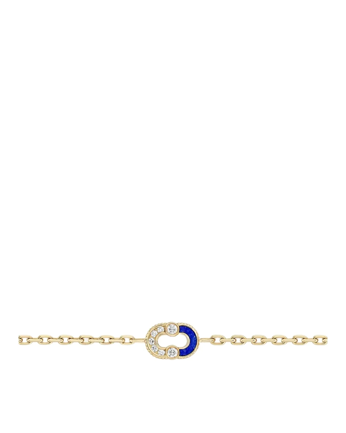 Viltier Magnetic Semi Lapis Lazuli Bracelet with Diamonds