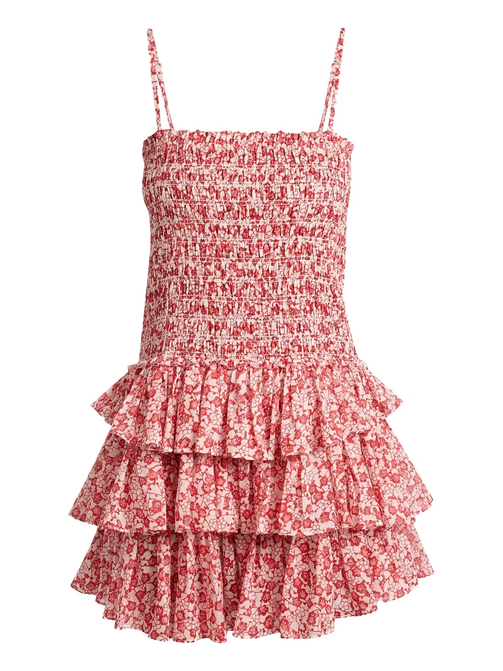 Etoile Isabel Marant Elodie Floral-Print Smocked Ruffle Mini Dress