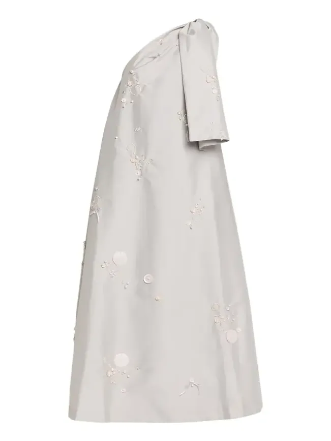 Winnie One-Shoulder Bow Embellished Taffeta Gown