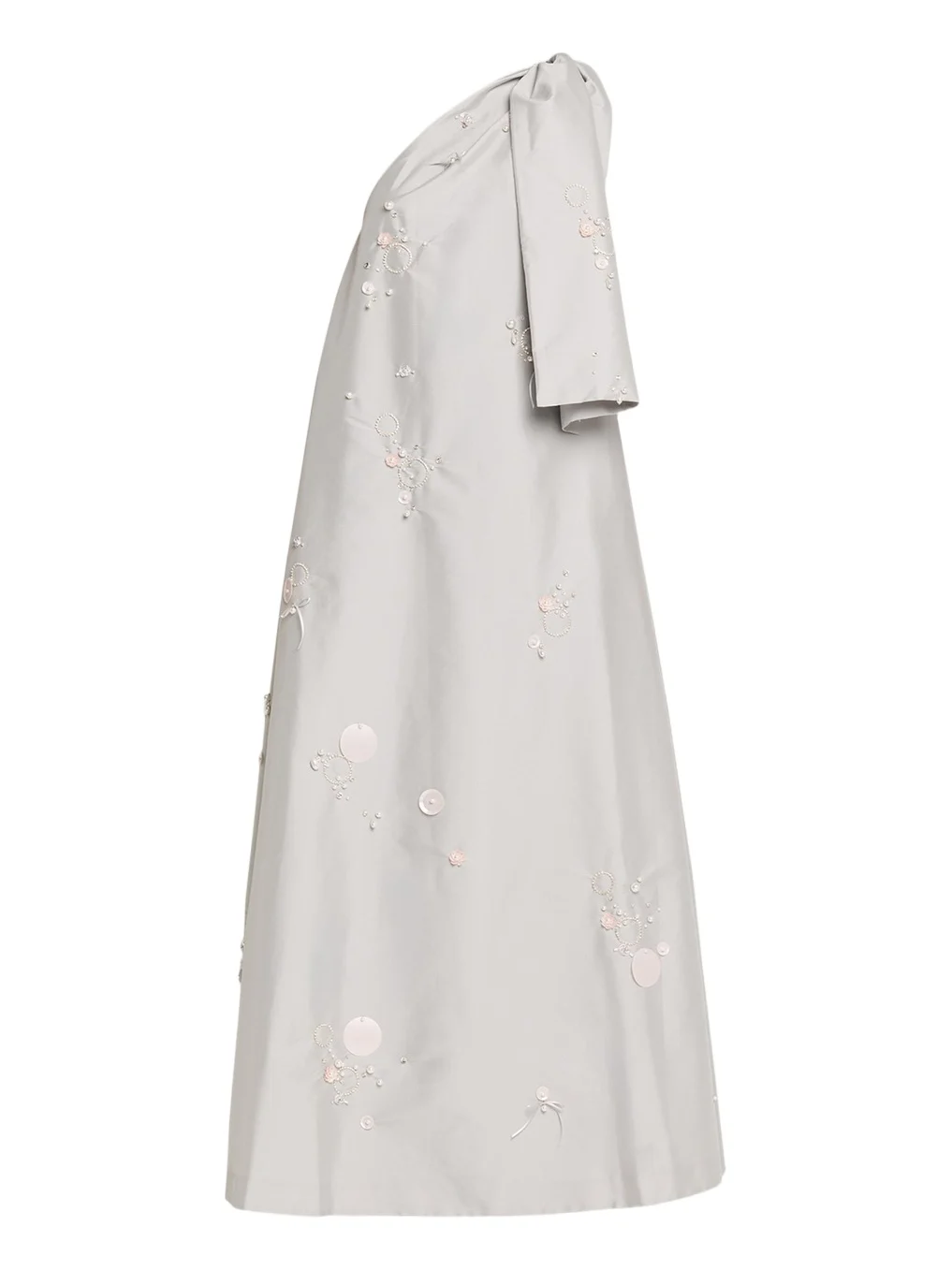 BERNADETTE Winnie One-Shoulder Bow Embellished Taffeta Gown