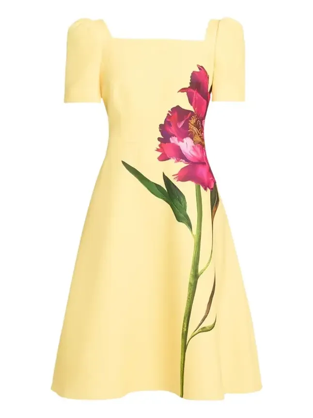 Floral-Print Scuba Midi Dress Floral-Print Scuba Midi Dress