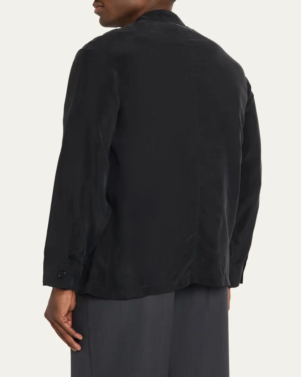 Officine Generale Men's Cupro Band-Collar Jacket | Thumbnail 3