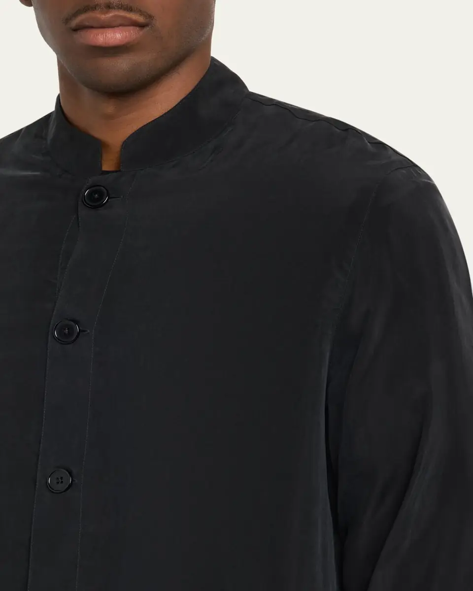Officine Generale Men's Cupro Band-Collar Jacket | Thumbnail 5