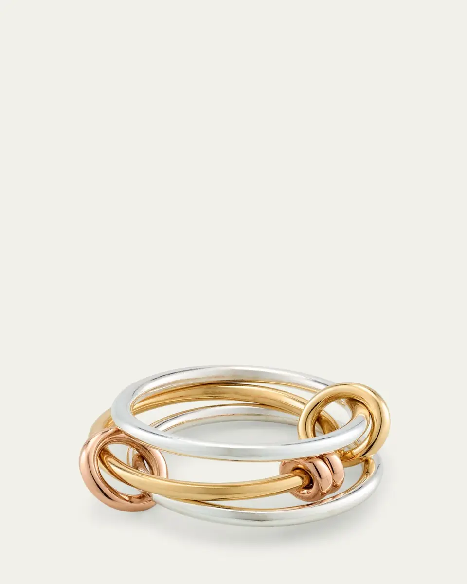 Spinelli Kilcollin Acacia MX Three Link Ring in Sterling Silver and Mixed Gold Connectors | Thumbnail 3 Spinelli Kilcollin Acacia MX Three Link Ring in Sterling Silver and Mixed Gold Connectors | Thumbnail 3