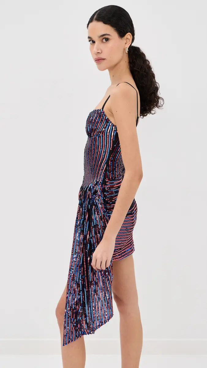 AREA Wrapped Sequin Mini Dress | Thumbnail 4 AREA Wrapped Sequin Mini Dress | Thumbnail 4