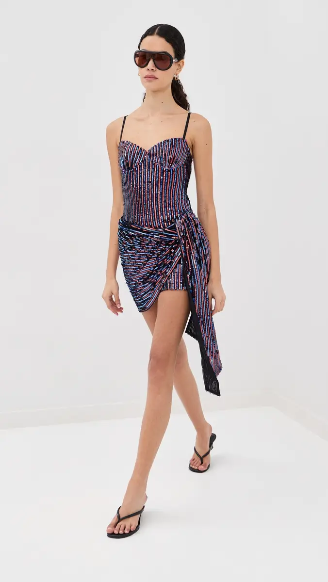 AREA Wrapped Sequin Mini Dress | Thumbnail 5 AREA Wrapped Sequin Mini Dress | Thumbnail 5