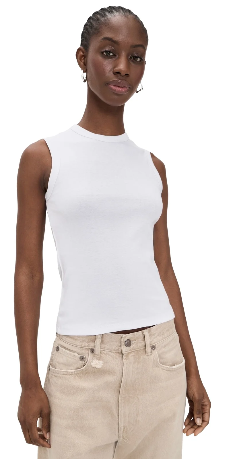 Madewell The '90s Shell Tank in Compact Cotton White