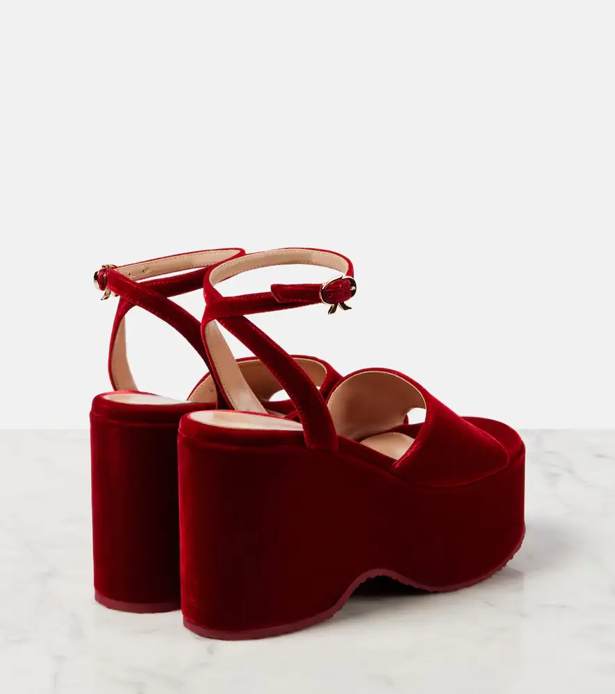 Gianvito Rossi Velvet wedge sandals | Thumbnail 3