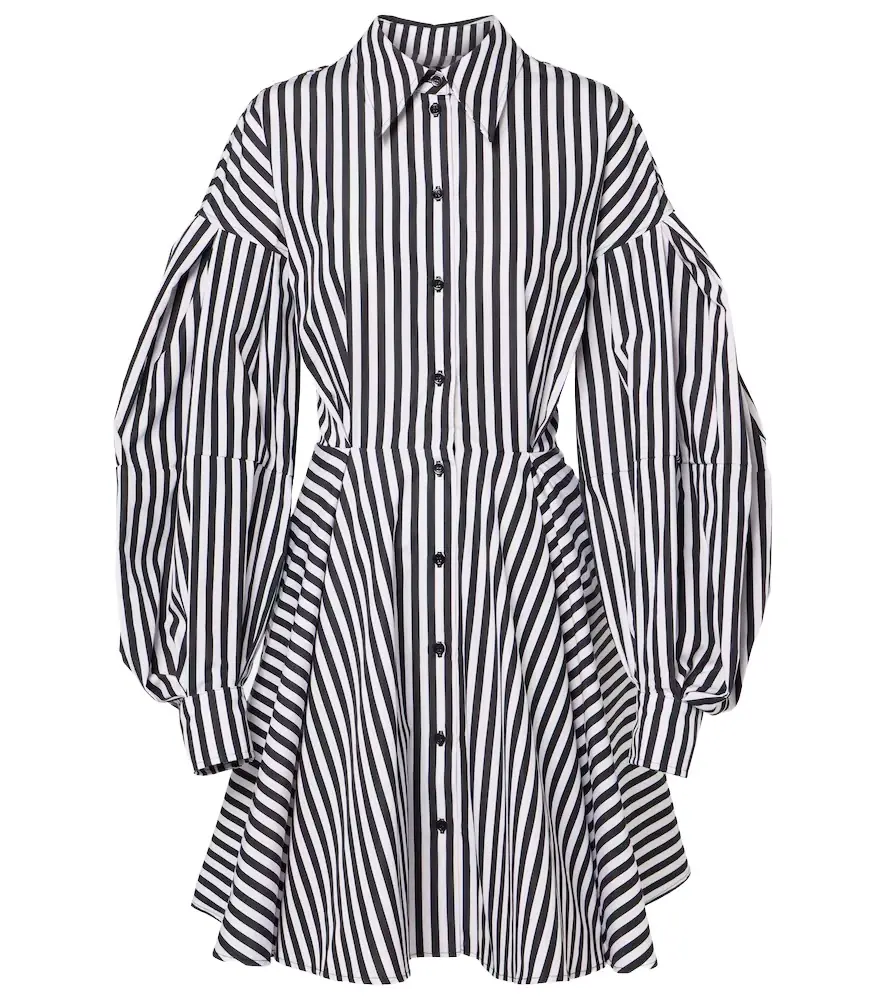 Nina Ricci Striped cotton poplin midi dress | Image 1 Nina Ricci Striped cotton poplin midi dress | Image 1