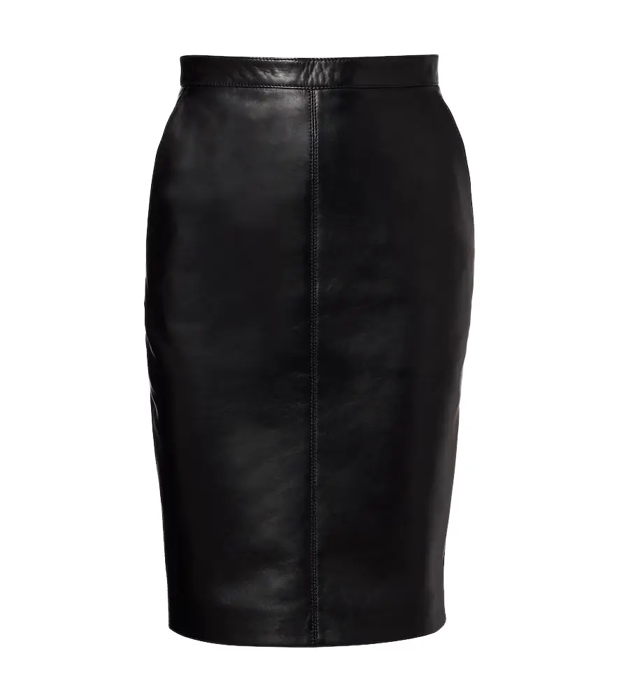 Saint Laurent High-rise leather miniskirt