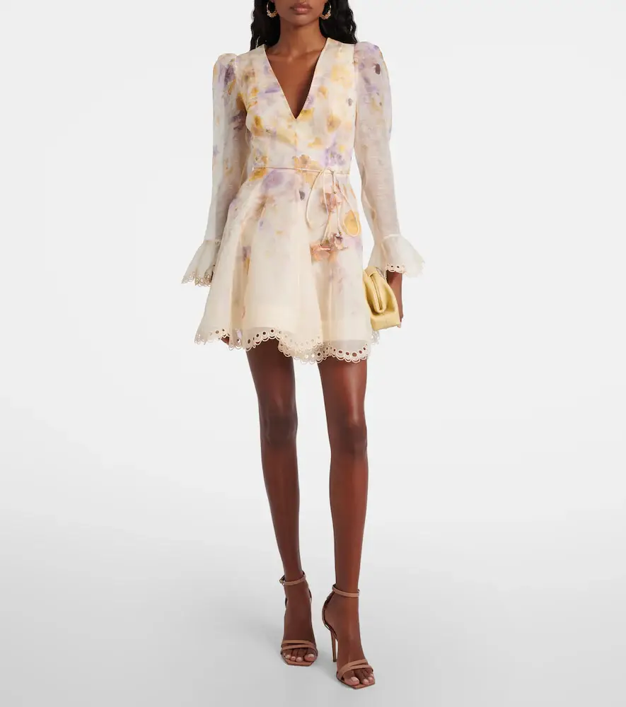 Zimmermann Memento linen and silk minidress | Thumbnail 3 Zimmermann Memento linen and silk minidress | Thumbnail 3