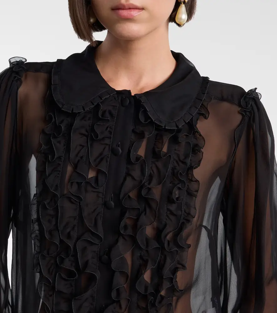 Dolce & Gabbana Ruffled sheer silk blouse | Thumbnail 3 Dolce & Gabbana Ruffled sheer silk blouse | Thumbnail 3