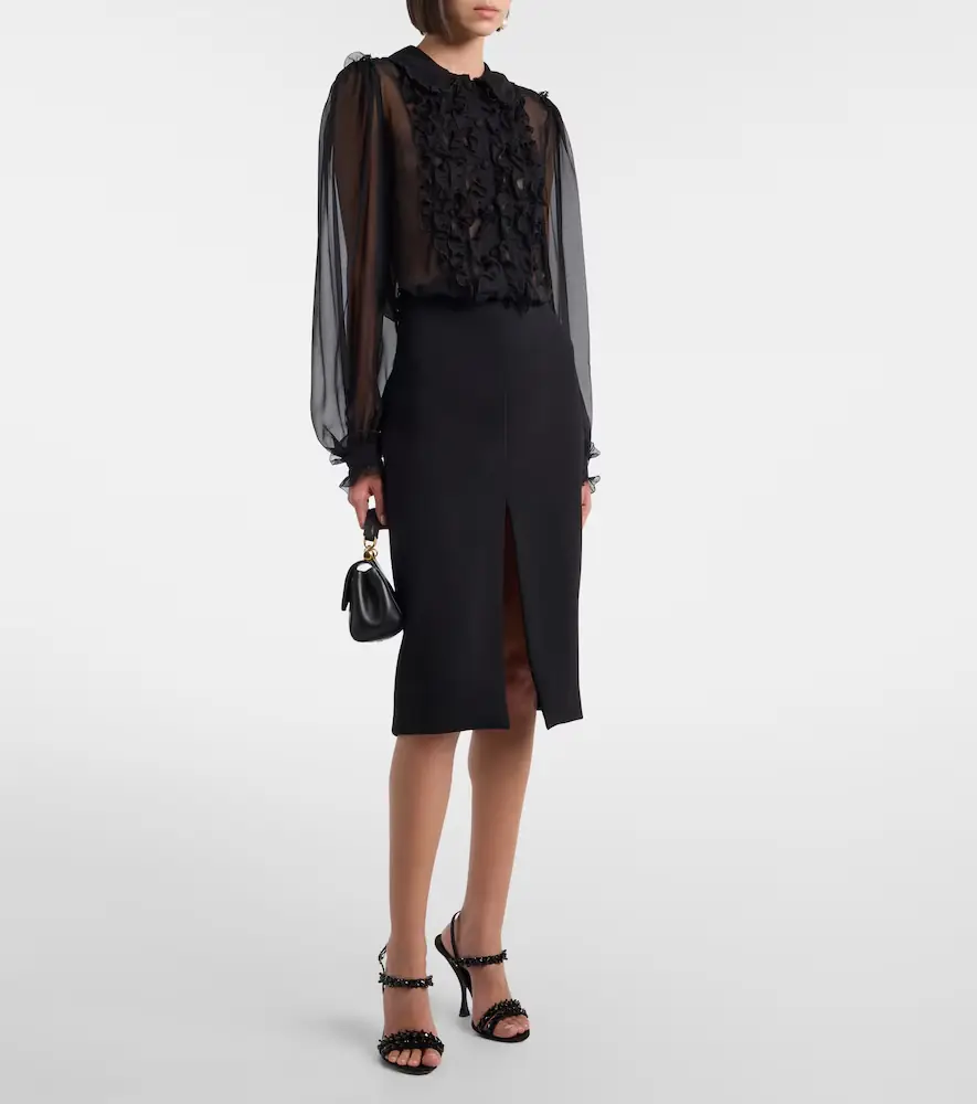 Dolce & Gabbana Ruffled sheer silk blouse | Thumbnail 5 Dolce & Gabbana Ruffled sheer silk blouse | Thumbnail 5