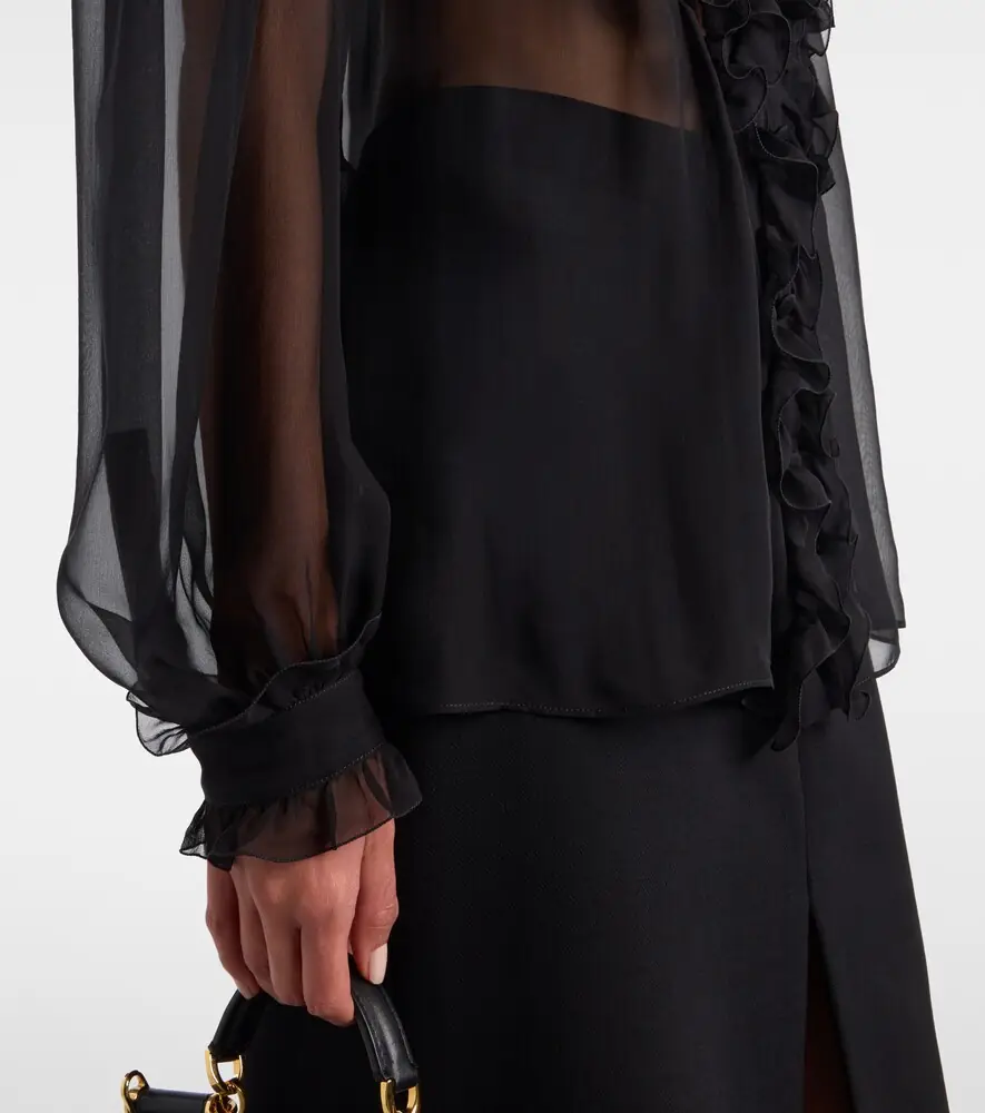 Dolce & Gabbana Ruffled sheer silk blouse | Thumbnail 6 Dolce & Gabbana Ruffled sheer silk blouse | Thumbnail 6