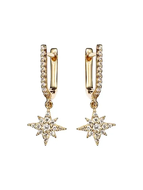 Northern Star 14kt gold drop earrings with diamonds Northern Star 14kt gold drop earrings with diamonds