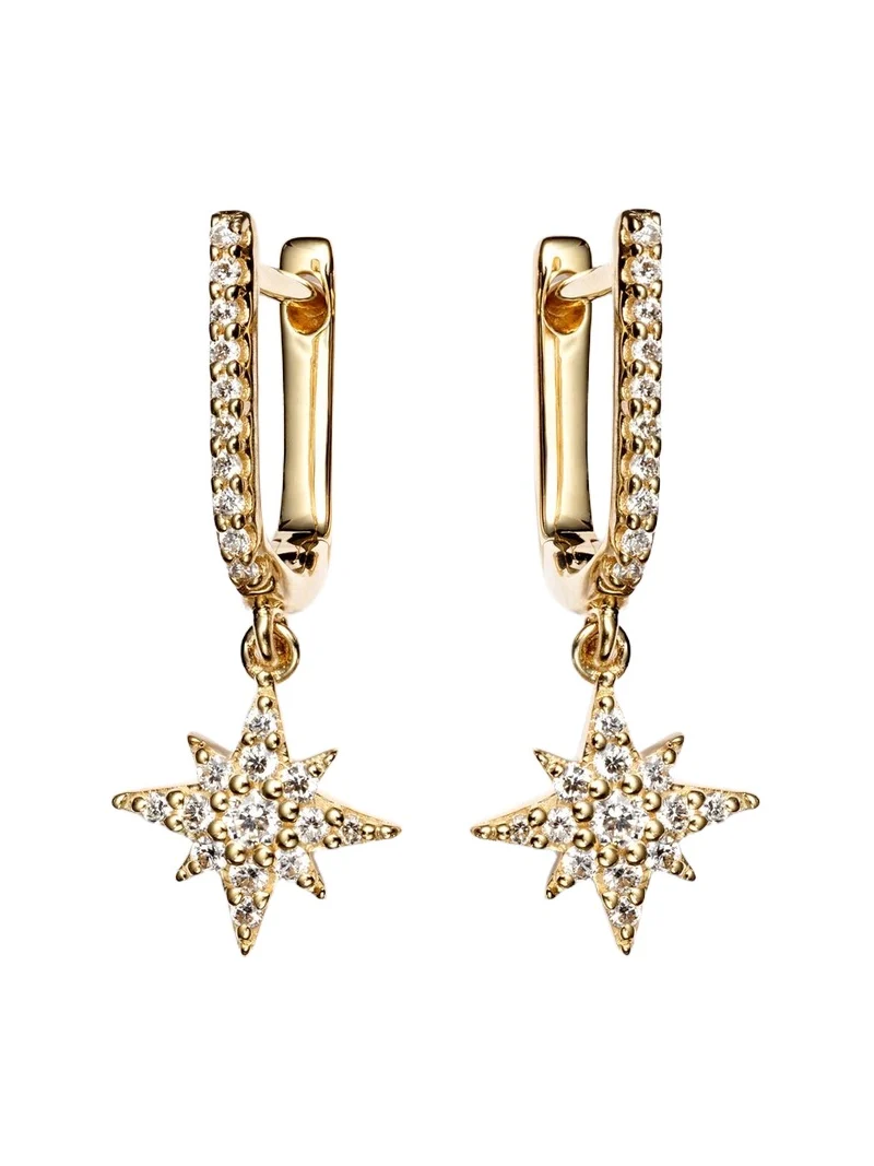 Northern Star 14kt gold drop earrings with diamonds