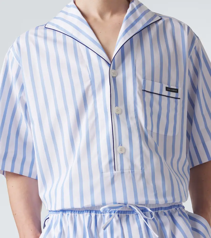 Dolce & Gabbana Striped cotton and silk poplin shirt | Thumbnail 3