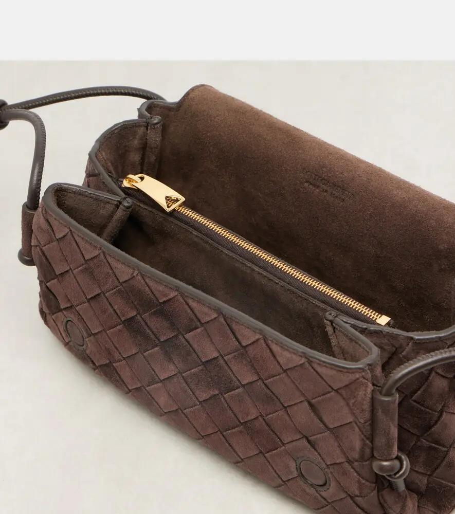 Bottega Veneta Notturno Intrecciato suede crossbody bag | Thumbnail 4 Bottega Veneta Notturno Intrecciato suede crossbody bag | Thumbnail 4