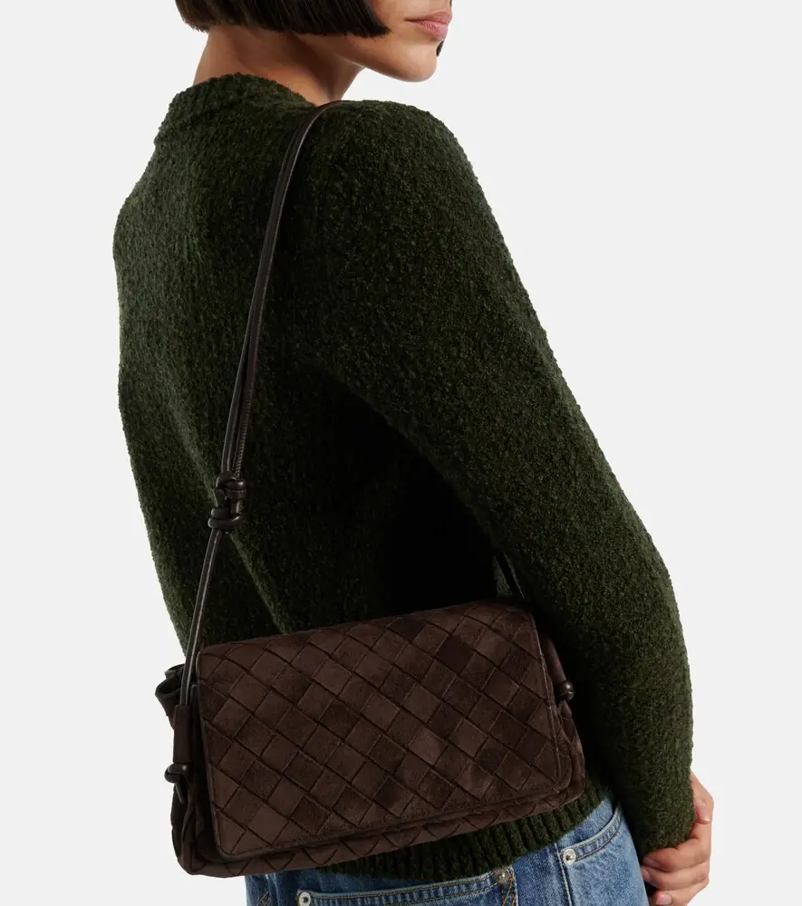 Bottega Veneta Notturno Intrecciato suede crossbody bag | Thumbnail 6 Bottega Veneta Notturno Intrecciato suede crossbody bag | Thumbnail 6