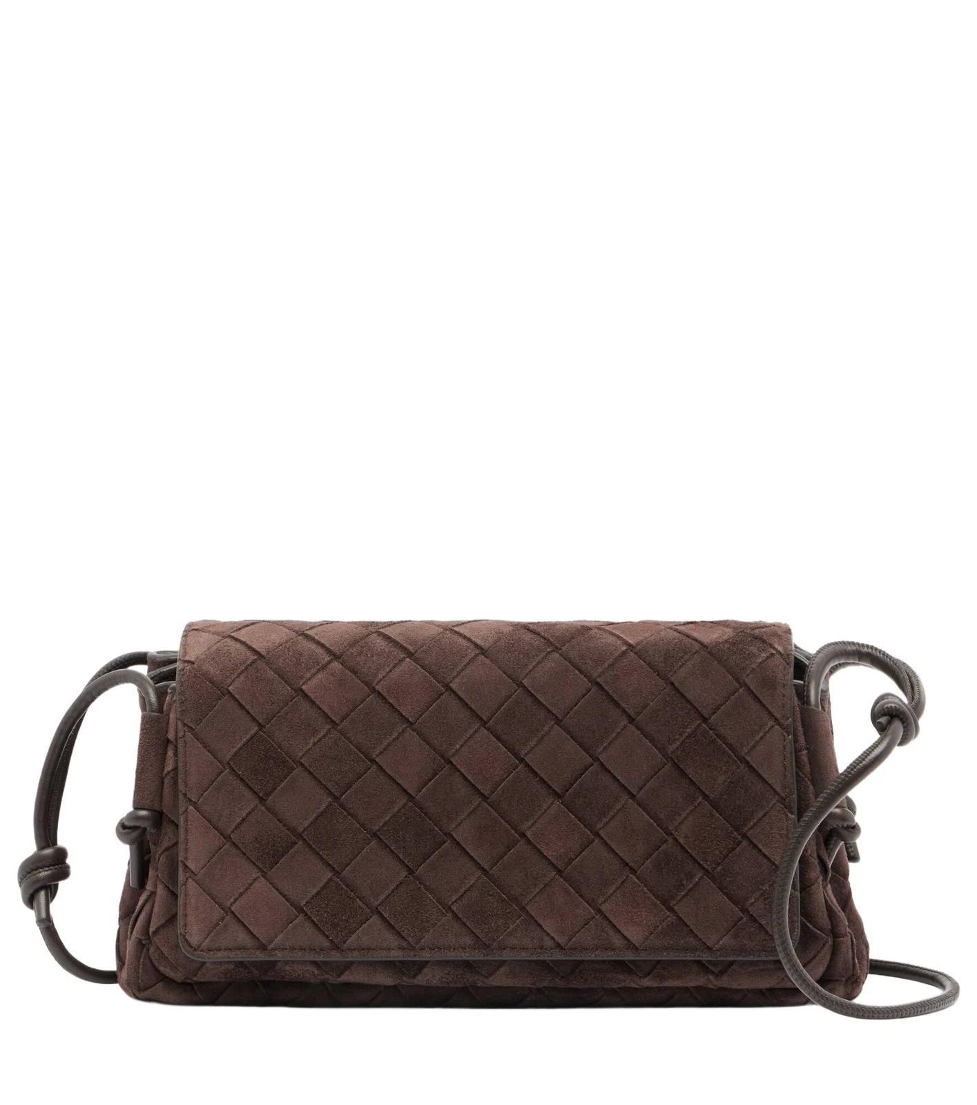 Notturno Intrecciato suede crossbody bag